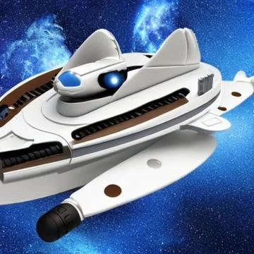 White Spaceship Ilustração Stock