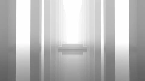 White spacious corridor and bright light shining Stock Footage 261044134