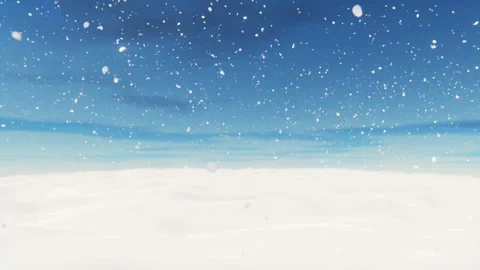 White spacious landscape with snow covered plain at snowfall. Infinitely looped Stock Footage 219731311