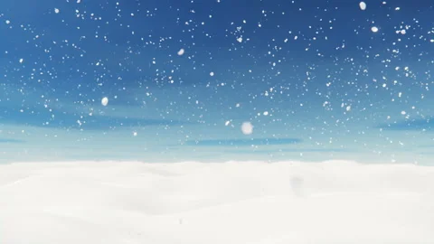 White spacious landscape with snow covered plain at snowfall. Infinitely looped Stock Footage 220667413