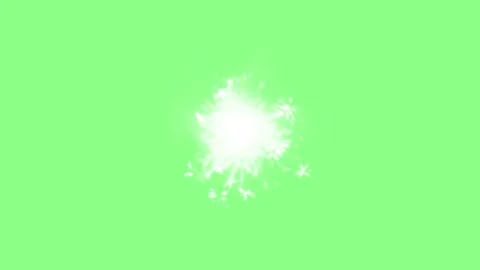 White Spark Explosion Firework Burst on Green Screen Center Effect Stock Footage 329774835