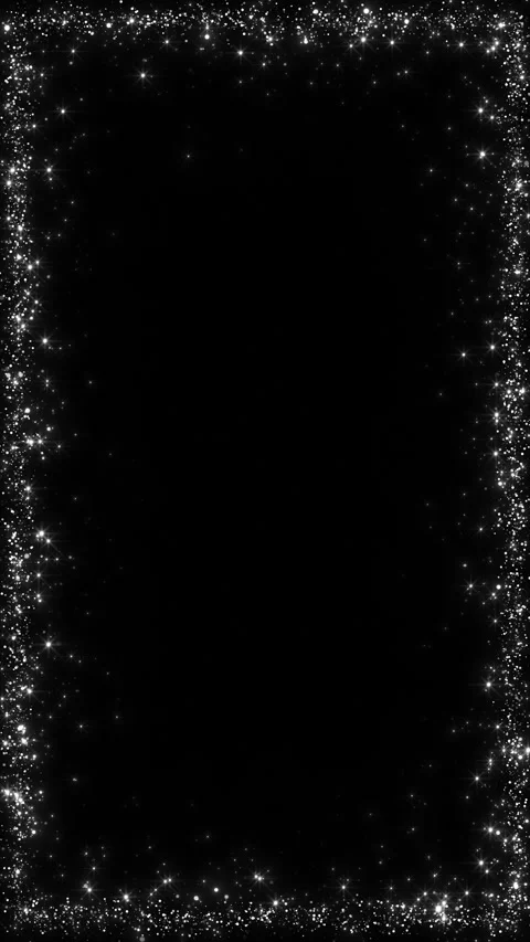 White sparkle border background brilliant star glints glitter dust deep black ce Stock Footage 340416020