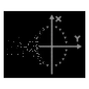 White Sparkle Dot Halftone Dotted Ellipse Plot Icon Stock Illustration
