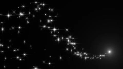White Sparkle Glitter Star Trail with Fairy Dust Glow for Christmas 4K Stock Footage 343750623