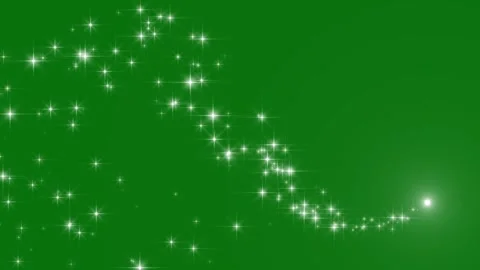 White Sparkle Glitter Star Trail with Fairy Dust Glow for Christmas Green 4K Stock Footage 343750629
