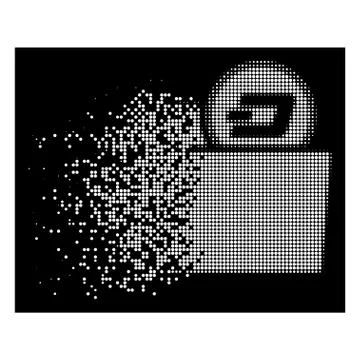 White Sparkle Pixel Halftone Dash Folder Icon Stock Illustration