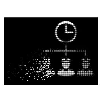White Sparkle Pixel Halftone Time Army Icon Stock-Illustration