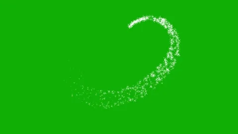 White sparkles in curved path on green screen-2 Stock-Footage 340264783