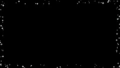 White Sparkling Particles Forming a Frame on Black Background Stock Footage 343546286