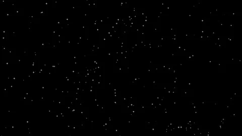 White Sparkling Stars and Particles Overlay on Black Background Loop Stock Footage 345720397