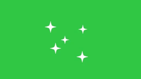 White sparkling stars animation loop on green screen background for video overla Stock Footage 329905376