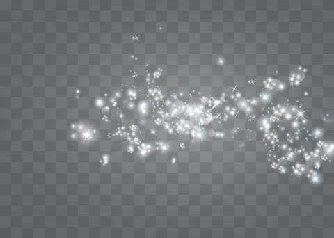 White sparks glitter special light effect. Vector sparkles on transparent bac Stock Illustration
