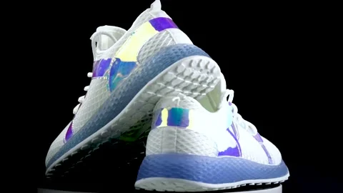 White speakers on black background Stock Footage 150976985