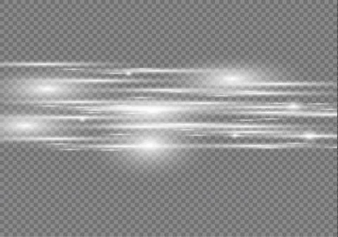 White special effect. Luminous stripes on a transparent background. Beautiful Illustrazione stock