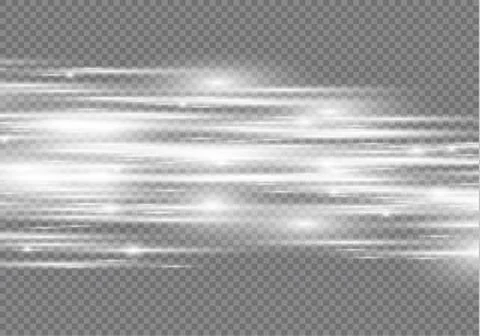 White special effect. Luminous stripes on a transparent background. Beautiful Illustrazione stock