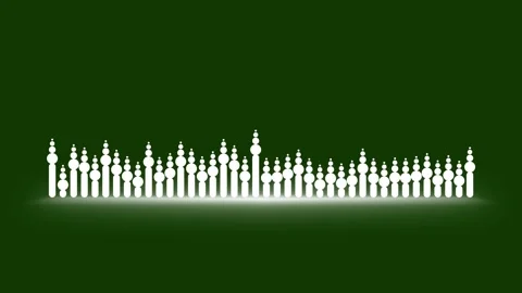 White Spectrum Audio Waveform Visualizer Chroma Key Screen Motion 4K Stock Footage 341409602