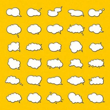 White speech balloons, comics and pop art style Stock Illustration