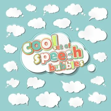 White speech balloons, comics and pop art style Illustrazione stock