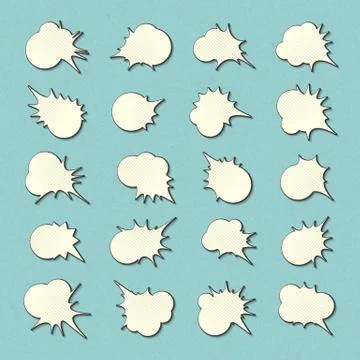 White speech balloons. Set of thought bubbles Stock Illustration