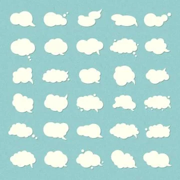 White speech balloons. Set of thought bubbles Stock-Illustration