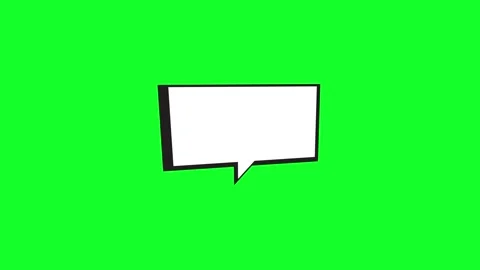 White speech bubble animation with black outline on a green screen background Vídeos de archivo 346725079