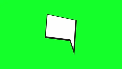 White speech bubble animation on a green screen background for video editing Vidéo 346725074