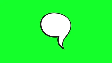 White speech bubble animation on a green screen background for video editing Vidéo 346725076