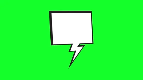 White speech bubble with black outline on a green screen background 스톡 동영상 346725084