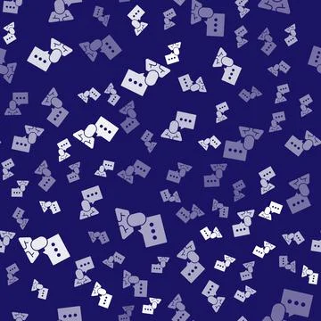 White Speech bubble chat icon isolated seamless pattern on blue background Stock Illustration
