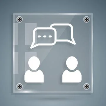 White Speech bubble chat icon isolated on grey background. Message icon 스톡 일러스트