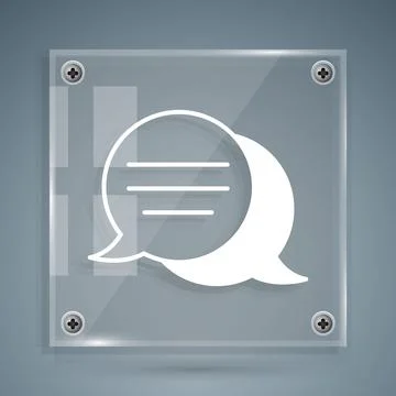 White Speech bubble chat icon isolated on grey background. Message icon Stock Illustration