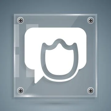 White Speech bubble chat icon isolated on grey background. Message icon Stock Illustration