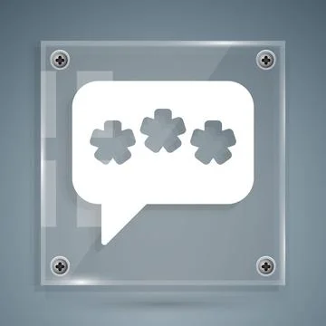 White Speech bubble chat icon isolated on grey background. Message icon. Co.. 스톡 일러스트