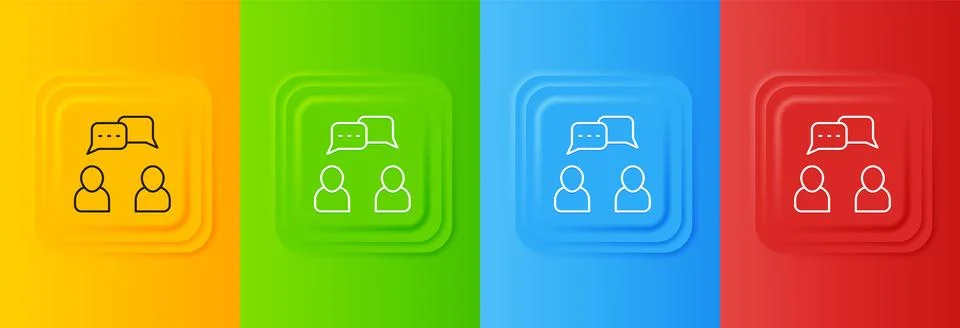White Speech bubble chat icon isolated on colorful background. Message icon.. Stock Illustration