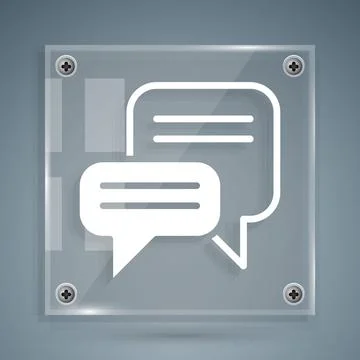 White Speech bubble chat icon isolated on grey background. Message icon. Co.. 스톡 일러스트