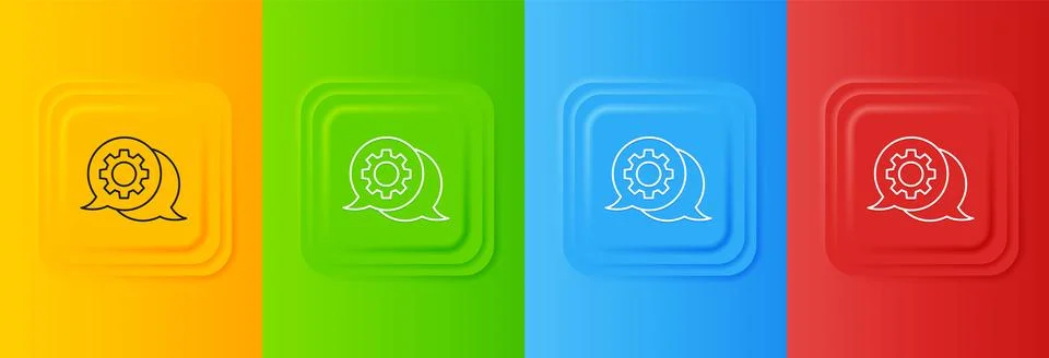 White Speech bubble chat icon isolated on colorful background. Message icon.. Stock Illustration
