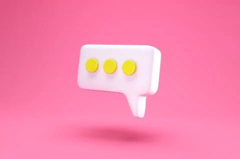 White Speech bubble chat icon isolated on pink background. Message creative c Foto stock