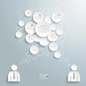 White speech bubble circles 2 businessmen Stock Illustration
