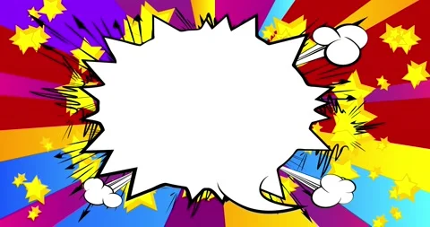 White Speech Bubble on Colorful Pop Art Background Stock Footage 168593784