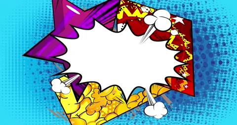 White speech bubble on colorful pop art background Stock Footage 172516635