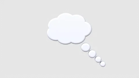 A white speech bubble containing a cloud, representing ideas and dialogue i.. Stock Footage 303054862