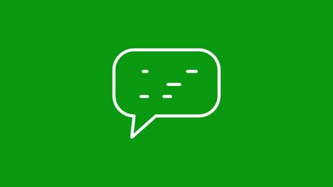 White speech bubble with dashed lines inside on a solid bright green backgr.. Stock Footage 333782877