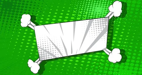 White Speech Bubble on green pop art background Stock Footage 171493577