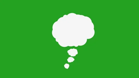 A white speech bubble on a green screen background. 4K Vidéo 347785103