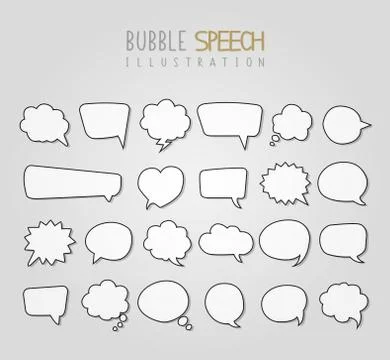 White speech bubble illustration set Stock-Illustration