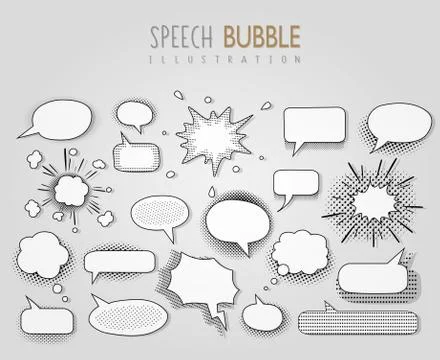 White speech bubble illustration set Stock-Illustration