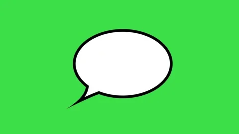 White speech bubble pop up animation on green screen background for video editin Stock Footage 329905418