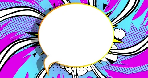 White Speech Bubble on Purple Backdrop from Green Screen Stock Footage 168303691