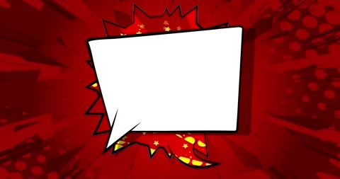 White speech bubble on red background Stock Footage 265125170