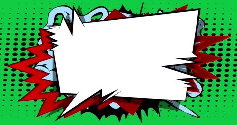 White Speech bubble on red blue backdrop from green screen Vidéo 169836369